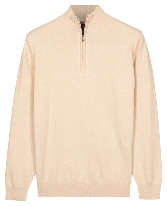 Baileys Uni Color Half Zip Pima Cotton Trui Marshmallow