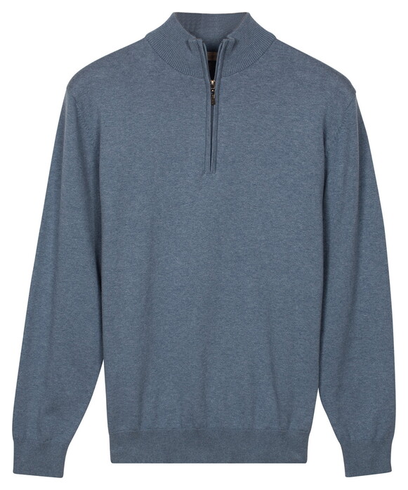 Baileys Uni Color Half Zip Pima Cotton Trui Riviera Blue