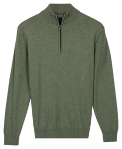 Baileys Uni Color Half Zip Pima Cotton Trui Thyme Green