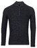 Baileys Uni Color Half Zip Raglan Sleeves Rib Knit Trui Dark Blue
