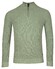 Baileys Uni Color Half Zip Raglan Sleeves Rib Knit Trui Misty Green Melange