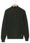Baileys Uni Color Structure Knit Half Zip Collar Trui Donker Groen