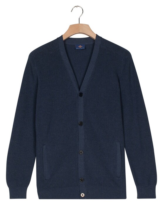 Baileys Uni Color Subtle Structure Button Closure Cardigan Dark Denim Blue