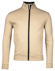 Baileys Uni Color Sweat Cardigan Zip Vest Beige