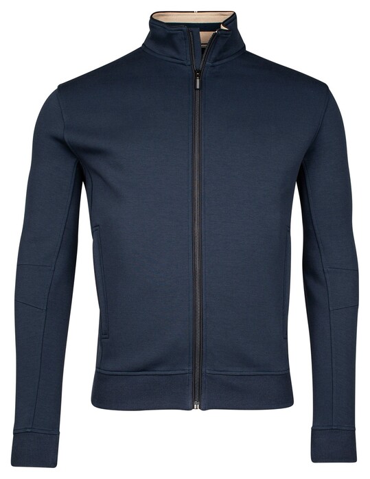 Baileys Uni Color Sweat Cardigan Zip Vest Dark Blue