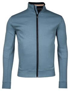 Baileys Uni Color Sweat Cardigan Zip Vest Steel Blue