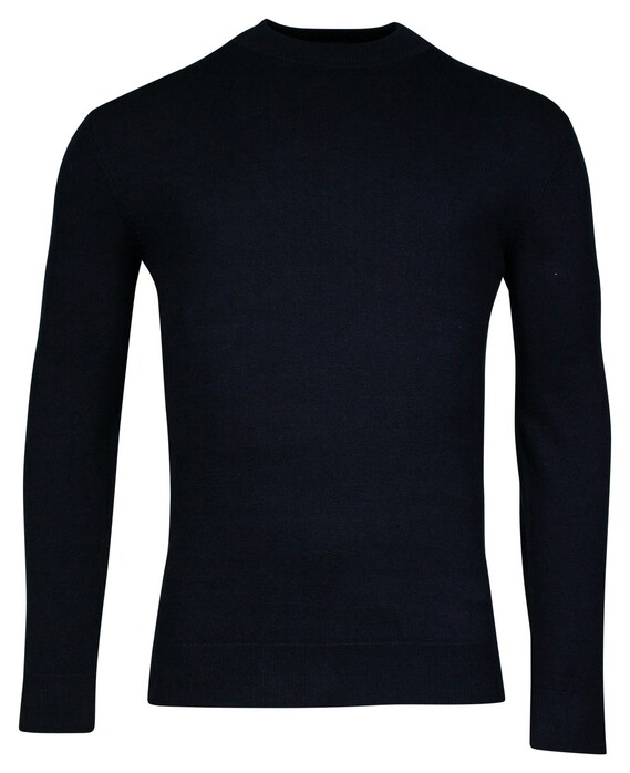 Baileys Uni Color Turtleneck Cotton Single Knit Trui Navy