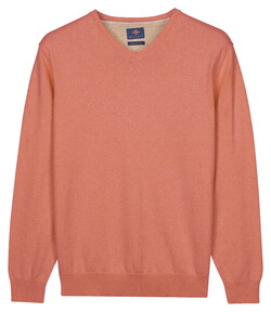 Baileys Uni Color V-Neck Pima Cotton Trui Abrikoos