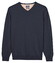Baileys Uni Color V-Neck Pima Cotton Trui Dark Denim Blue