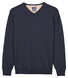 Baileys Uni Color V-Neck Pima Cotton Trui Dark Denim Blue