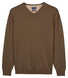 Baileys Uni Color V-Neck Pima Cotton Trui Donker Taupe