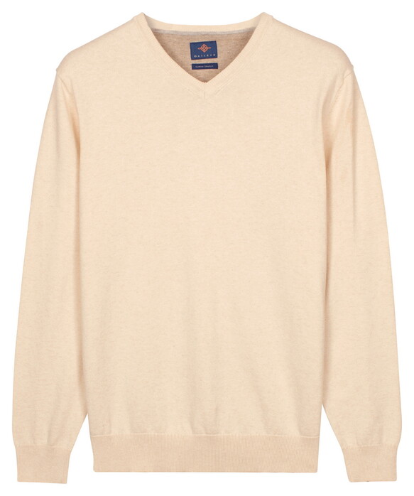Baileys Uni Color V-Neck Pima Cotton Trui Marshmallow