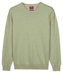 Baileys Uni Color V-Neck Pima Cotton Trui Misty Green