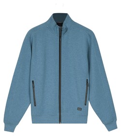 Baileys Uni Color Zipped Sweat Cardigan Fine Texture Piqué Interlock Vest Sky Blue