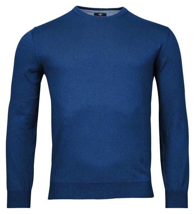 Baileys Uni Crew Neck Single Knit Pima Cotton Trui Cobalt