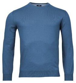 Baileys Uni Crew Neck Single Knit Pima Cotton Trui Denim Blue