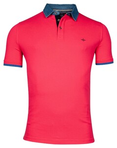 Baileys Uni Denim Collar Piqué Polo Mid Cerise