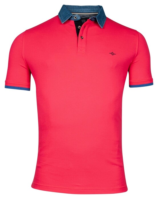 Baileys Uni Denim Collar Piqué Polo Mid Cerise