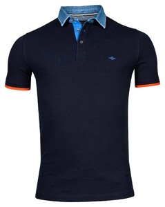Baileys Uni Denim Collar Piqué Poloshirt Navy