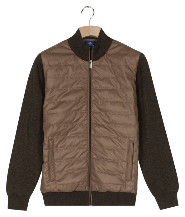 Baileys Uni Fine Texture Cotton Fullzip Horizontal Quilted Vest Bruin