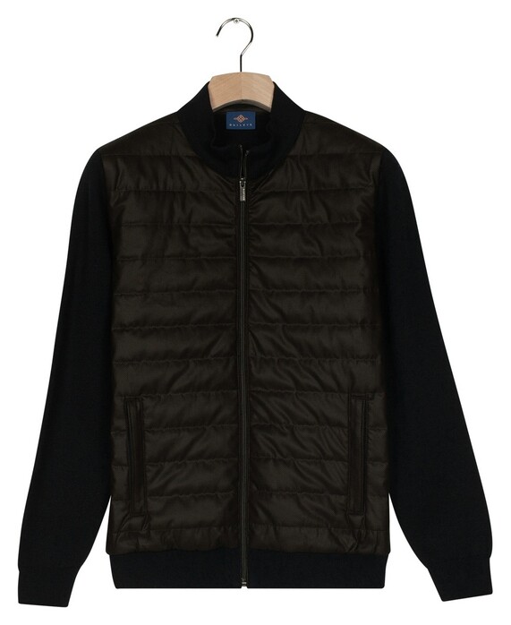 Baileys Uni Fine Texture Cotton Fullzip Horizontal Quilted Vest Navy