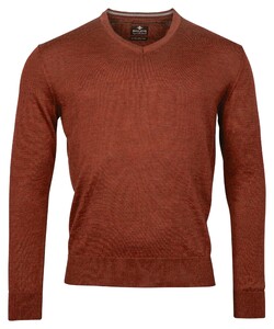 Baileys Uni Merino V-Neck Single Knit Trui Dark Terra
