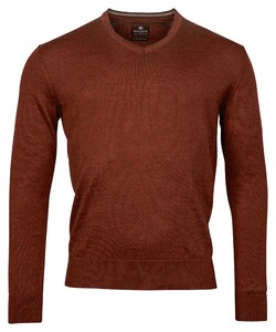 Baileys Uni Merino V-Neck Single Knit Trui Stone Red