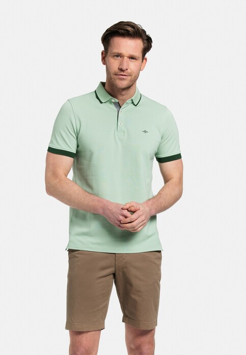 Baileys Uni Piqué Subtle Contrast Polo Pastel Groen