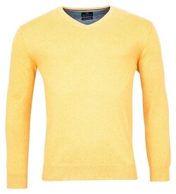 Baileys Uni V-Neck Cotton Single Knit Trui Geel