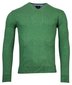 Baileys Uni V-Neck Cotton Single Knit Trui Groen