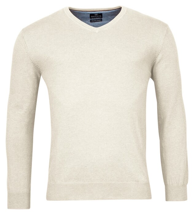 Baileys Uni V-Neck Cotton Single Knit Trui Kitt