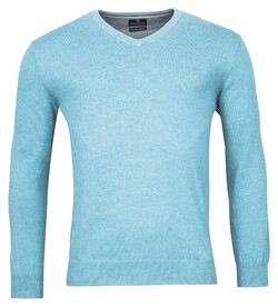 Baileys Uni V-Neck Cotton Single Knit Trui Soft Blue