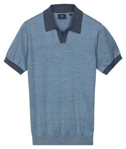 Baileys V-Collar No Button Single Jersey Knit Polo Riviera Blue