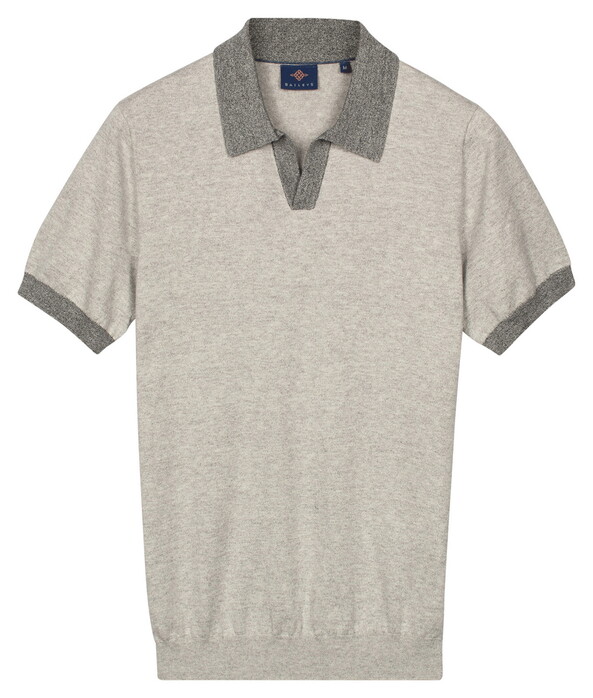 Baileys V-Collar No Button Single Jersey Knit Polo Soft Grey