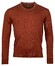 Baileys V-Hals Merinowol Uni Color Single Knit Trui Deep Orange