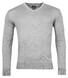 Baileys V-Hals Merinowol Uni Color Single Knit Trui Zilvergrijs