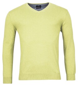 Baileys V-Hals Single Knit Pima Cotton Trui Lime Melange