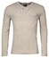 Baileys V-Neck Cotton 2-Tone Jacquard Trui Donker Beige Melange