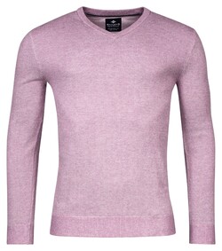 Baileys V-Neck Cotton 2-Tone Jacquard Trui Lilac Melange