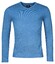 Baileys V-Neck Cotton 2-Tone Jacquard Trui Midden Blauw Melange