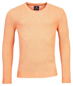 Baileys V-Neck Cotton 2-Tone Jacquard Trui Soft Coral Melange