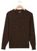 Baileys V-Neck Cotton Allover Fine Texture Two-Tone Pullover Dark Brown