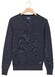 Baileys V-Neck Cotton Allover Fine Texture Two-Tone Pullover Dark Denim Blue