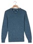 Baileys V-Neck Cotton Allover Fine Texture Two-Tone Pullover Denim Blue