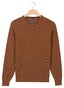 Baileys V-Neck Cotton Allover Fine Texture Two-Tone Trui Copper