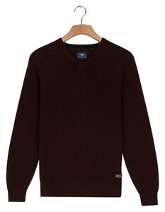 Baileys V-Neck Cotton Allover Fine Texture Two-Tone Trui Deep Mauve