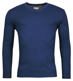 Baileys V-Neck Cotton Cashmere Single Knit Trui Cobalt