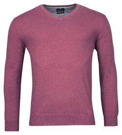 Baileys V-Neck Cotton Single Knit Trui Grape Melange