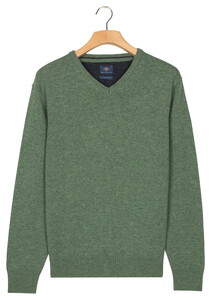 Baileys V-Neck Lambswool Single Knit Trui Dark Forest