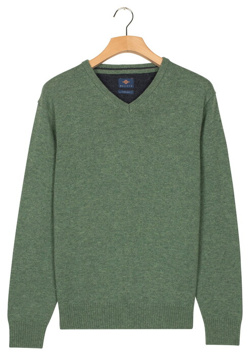 Baileys V-Neck Lambswool Single Knit Trui Dark Forest